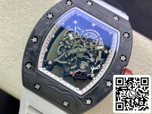 Richard Mille RM055 1:1 Best Edition KV Factory V2 White Rubber Strap - immagine 3