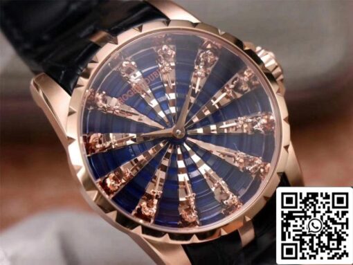 Roger Dubuis Excalibur RDDBEX0684 1:1 Best Edition ZZ Factory Rose Gold Blue Dial Swiss ETA9015 - 이미지 8