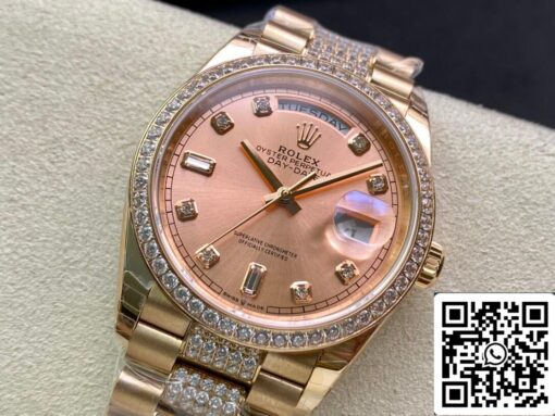 Rolex Day Date M128345RBR-0020 1:1 Best Edition EW Factory Rose Gold Dial - Imagen 9