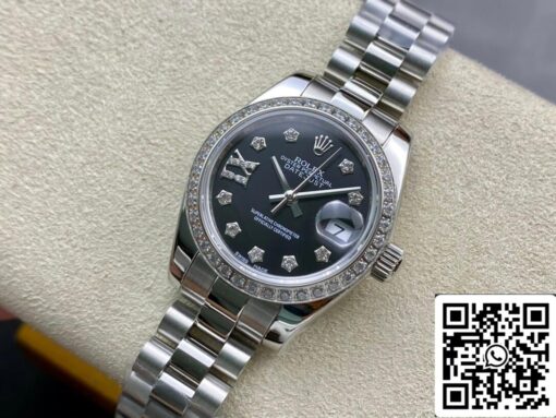 Rolex Datejust 28MM 1:1 Best Edition BP Factory Diamond set Black Dial - Image 6