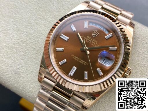 Rolex Day Date 228235 1:1 Best Edition EW Factory V2 Brown Dial - Imagen 6