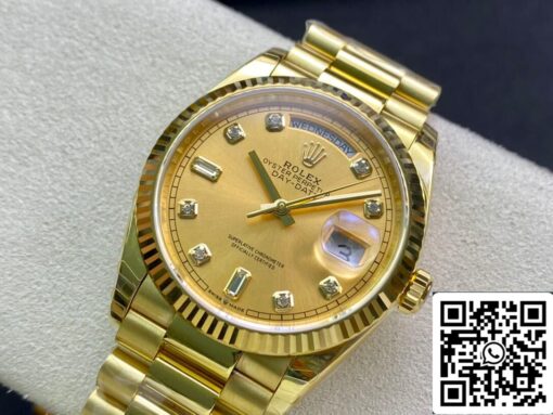 Rolex Day Date M128238-0008 1:1 Best Edition EW Factory Champagne Dial Swiss ETA3255 - Imagen 8