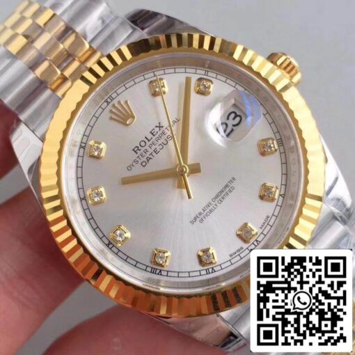 Rolex Datejust 41 126333 Silver Dial 1:1 Best Edition Swiss ETA3255 Stainless Steel 410L and 18K Yellow Gold Bracelet - Image 4