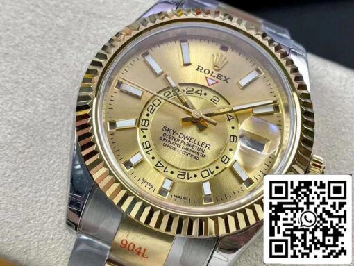 Rolex Sky Dweller M326933-0001 V2 Best 1:1 Edition Noob Factory Champagne Dial - immagine 2