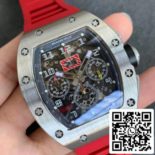 Richard Mille RM011 1:1 Best Edition KV Factory Red Rubber Strap - immagine 2