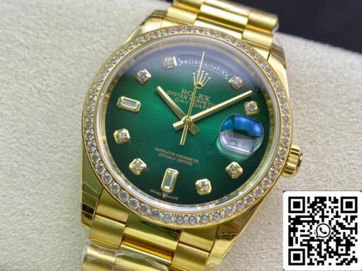 Rolex Day Date M128348RBR-0035 1:1 Best Edition EW Factory Gradient Green Dial - Imagen 8