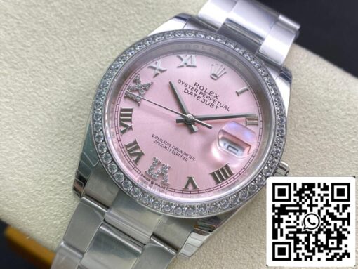 Rolex Datejust M126284RBR-0024 1:1 Best Edition EW Factory Pink Dial - Imagen 8