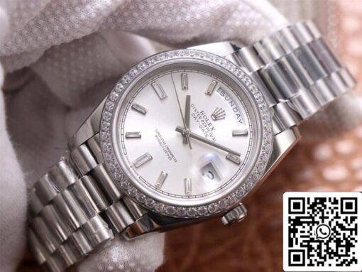 Rolex Day Date M228349RBR-0001 1:1 Best Edition EW Factory Silver Dial - Imagen 10