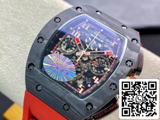 Richard Mille RM011 1:1 Best Edition KV Factory V3 Red Rubber Strap - immagine 9