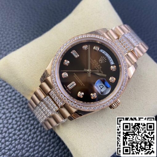 Rolex Day Date M128345rbr-0041 1:1 Best Edition EW Factory Brown Dial - Imagen 8