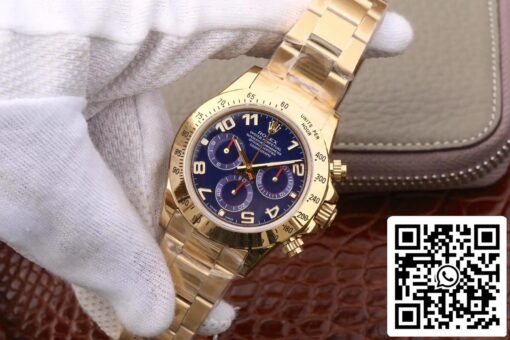 Rolex Daytona Cosmograph 116528 1:1 Best Edition JH Factory Yellow Gold Blue Dial - Image 7