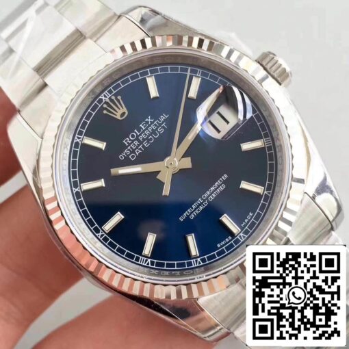 Rolex Datejust 36mm 116234 AR Factory 1:1 Best Edition Swiss ETA3135 Blue Dial Stick Marker - Image 4