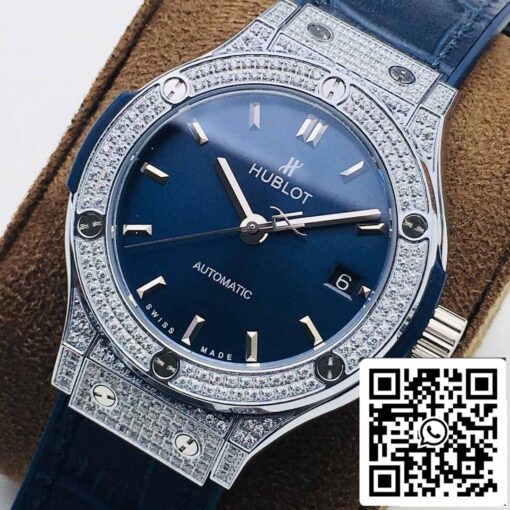 Hublot Classic Fusion 38MM 1:1 Best Edition HB Factory Diamond Blue Dial - Image 7