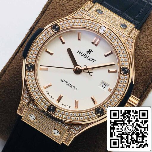 Hublot Classic Fusion 38MM 1:1 Best Edition HB Factory Diamond White Dial - Image 7