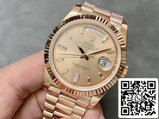 Rolex Day Date M228235-0004 1:1 Best Edition GM Factory Gold Dial V2 Diamond Dial — изображение 3