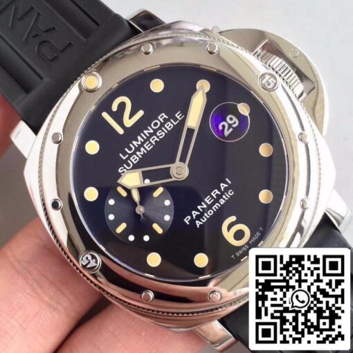 Panerai Luminor Submersible PAM024 Mechanical Watches 1:1 Best Edition Swiss ETA7750 Superlumed Black Dial - Image 6