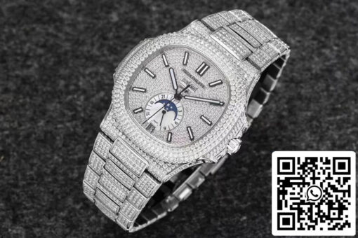 Patek Philippe Nautilus 5726/1A-014 1:1 Best Edition R8 Factory Gypsophila Diamond Dial – Image 3