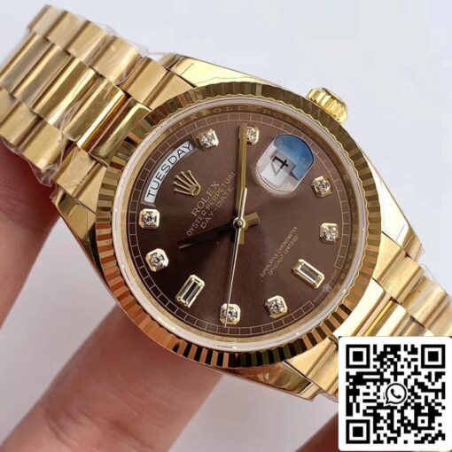 Rolex Day Date M128238-0022 1:1 Best Edition EW Factory Brown Dial Swiss ETA3255 - Imagen 8