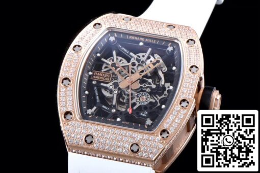 Richard Mille RM035 Americas 1:1 Best Edition KV Factory Rose Gold Diamond Case - immagine 7