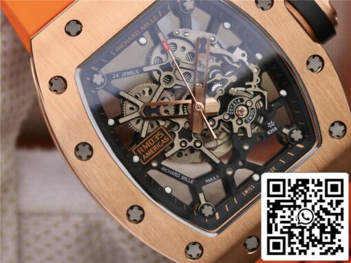 Richard Mille RM035 Americas KV Factory 1:1 Best Edition Orange Strap - immagine 8