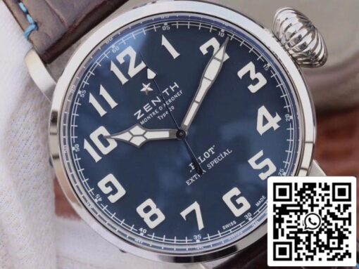 Zenith Pilot Type 20 Extra Special XF Factory 1:1 Best Edition Swiss ETA2824 Superlumed blue dial and hands – Bild 6