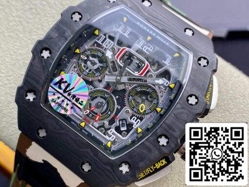 Richard Mille RM-011 1:1 Best Edition KV Factory V2 Carbon Fiber Camo Strap - immagine 10