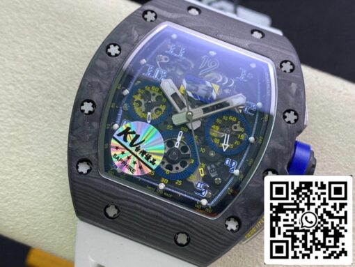 Richard Mille RM011 1:1 Best Edition KV Factory Carbon Fiber White Strap - Image 7