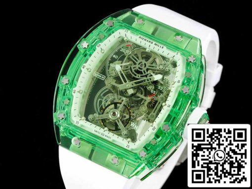 Richard Mille RM 56-01 Tourbillon 1:1 Best Edition RM Factory Green Transparent Case - immagine 8