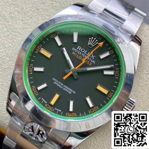 Rolex Milgauss 116400GV AR Factory 1:1 Best Edition Swiss ETA3131 Black Dial - Image 8