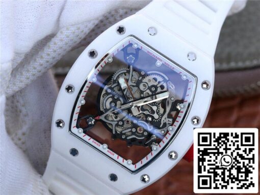 Richard Mille RM055 1:1 Best Edition KV Factory White Rubber Strap - immagine 8