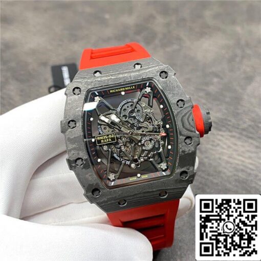 Richard Mille RM35-02 1:1 Best Edition KV Factory Carbon Fiber Red Strap - immagine 8