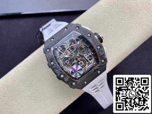 Richard Mille RM011-03 1:1 Best Edition KV Factory Carbon Fiber White Strap - Image 7