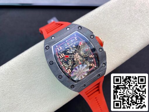 Richard Mille RM011 1:1 Best Edition KV Factory V3 Red Rubber Strap - immagine 7