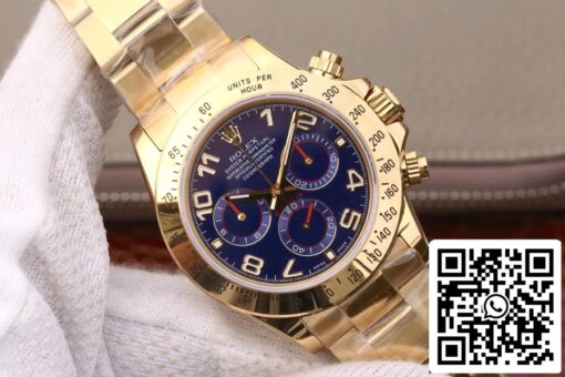 Rolex Daytona Cosmograph 116528 1:1 Best Edition JH Factory Yellow Gold Blue Dial - Image 6