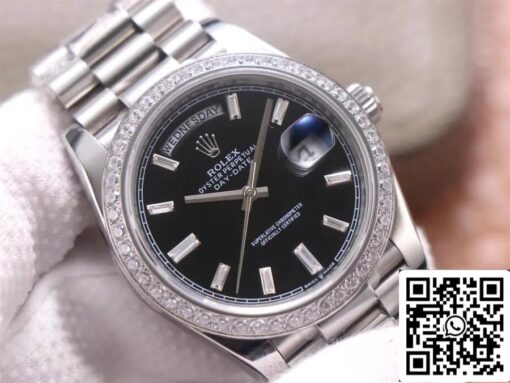 Rolex Day Date M228349RBR-0003 1:1 Best Edition EW Factory Black Dial - Imagen 9