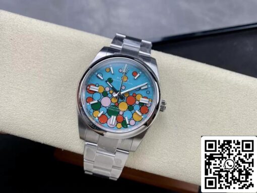 Rolex Oyster Perpetual M124300-0008 41MM 1:1 Best Edition EW Factory Turquoise Blue Dial - Image 7