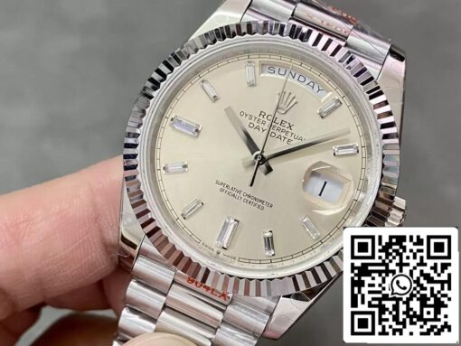 Rolex Day Date M228236-0002 1:1 Best Edition GM Factory Silver Dial V2 — изображение 4