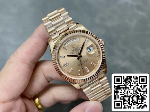 Rolex Day Date M228235-0004 1:1 Best Edition GM Factory Gold Dial V2 Diamond Dial — изображение 4