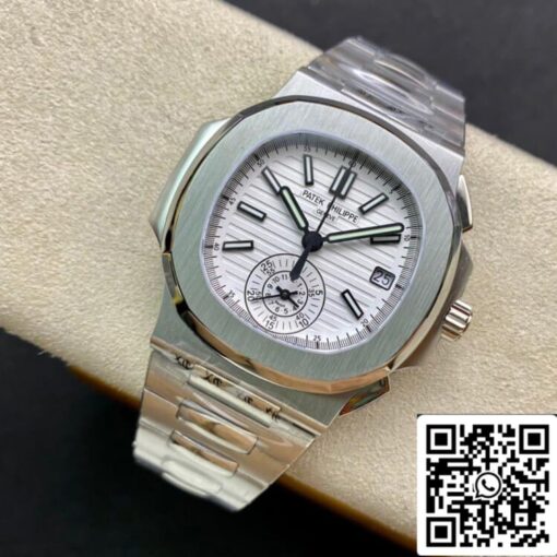 Patek Philippe Nautilus 5980/1A-019 1:1 Best Edition 3K Factory V2 White Dial – Image 6