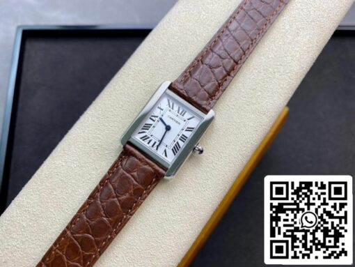 Cartier Tank 24MM 1:1 Best Edition K11 Factory Brown Leather Strap - immagine 6