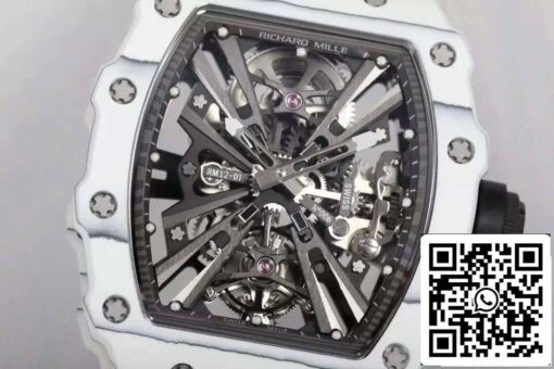 Richard Mille RM12-01 Tourbillon 1:1 Best Edition RM Factory Black Rubber Strap - Imagen 6