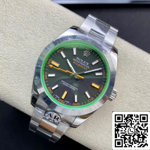 Rolex Milgauss 116400GV AR Factory 1:1 Best Edition Swiss ETA3131 Black Dial - Image 7