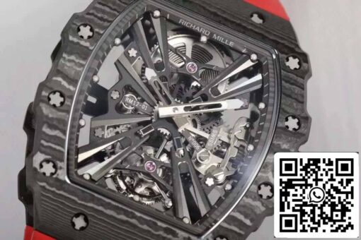 Richard Mille RM12-01 Tourbillon 1:1 Best Edition RM Factory Carbon Fiber Skeleton Dial - Imagen 6