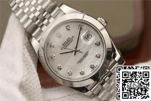 Rolex Datejust M126300 1:1 Best Edition EW Factory White Fritillary Dial - Imagen 6