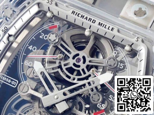 Richard Mille RM 56-01 Tourbillon 1:1 Best Edition RM Factory White Rubber Strap - immagine 7