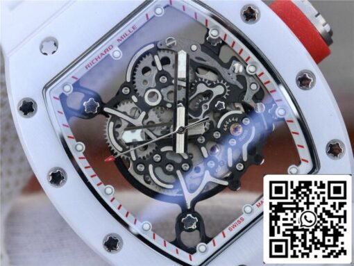 Richard Mille RM055 1:1 Best Edition KV Factory White Rubber Strap - immagine 7