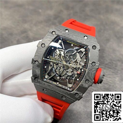 Richard Mille RM35-02 1:1 Best Edition KV Factory Carbon Fiber Red Strap - immagine 7