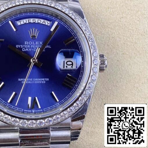 Rolex Day Date 228349RBR-0005 1:1 Best Edition EW Factory Blue Dial - Imagen 8