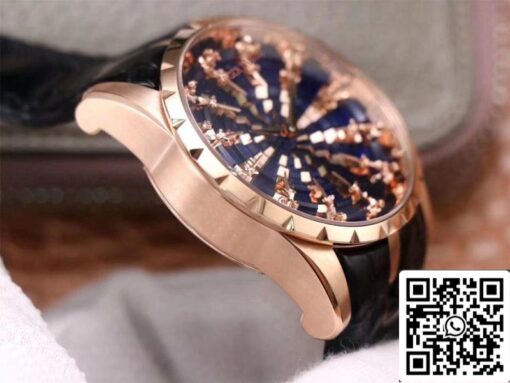 Roger Dubuis Excalibur RDDBEX0684 1:1 Best Edition ZZ Factory Rose Gold Blue Dial Swiss ETA9015 - 이미지 6