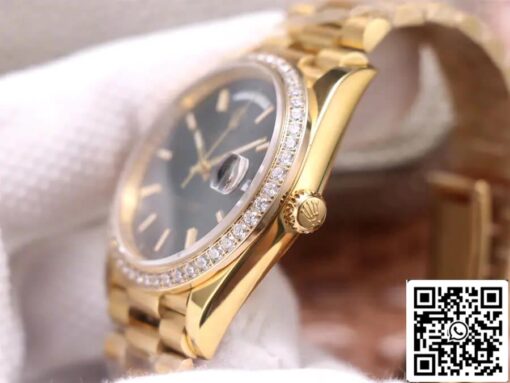 Rolex Day Date 40MM 1:1 Best Edition EW Factory Yellow Gold Black Dial - Imagen 8